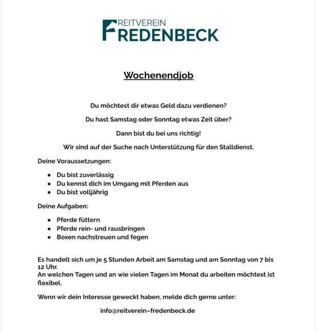 Wochenenddienst: Stalldienst